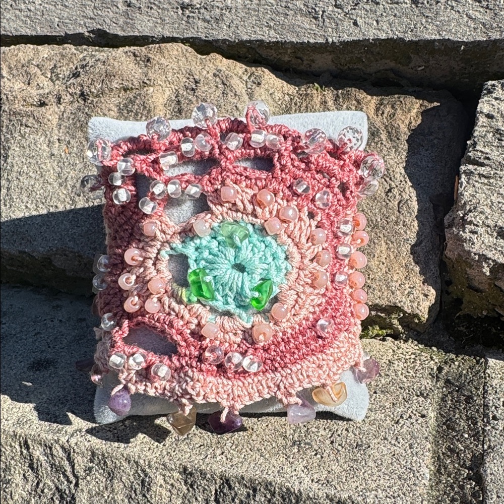 Beautiful Crochet Cuff Bracelet with Beads